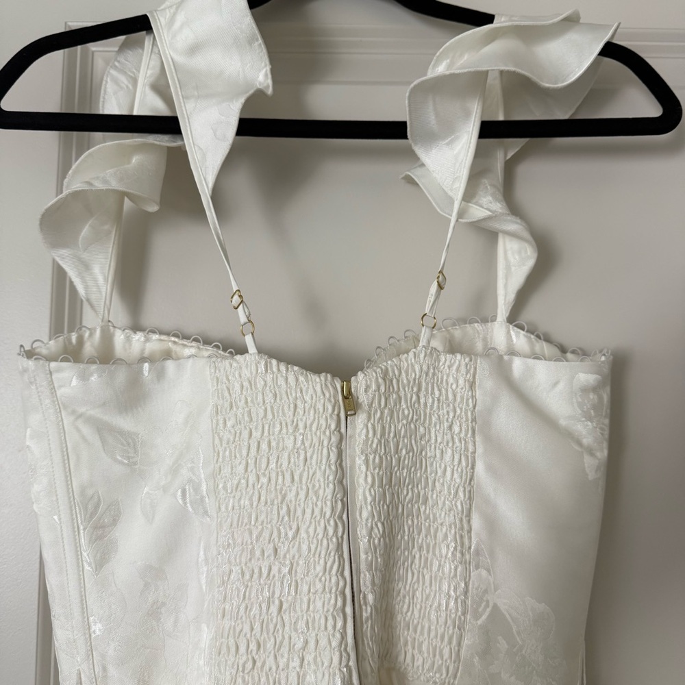 V. Chapman Vera Bustier Midi Dress in White Baroque Floral - Picture 10 of 12